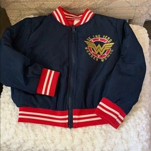 Reversible Little girl Jacket WONDERWOMAN an stars